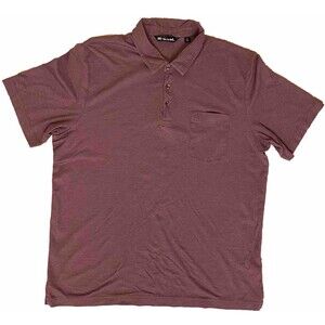 Travis Matthew Polo Shirt Men Extra Large Red Striped Short Sleeve Pima Cotton
